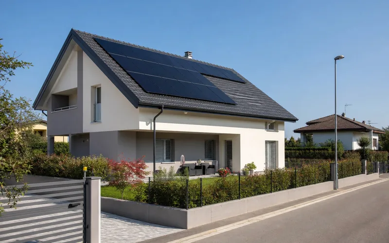 Impianto fotovoltaico su una villetta