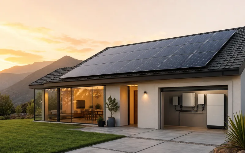Fotovoltaico con accumulo in una villa